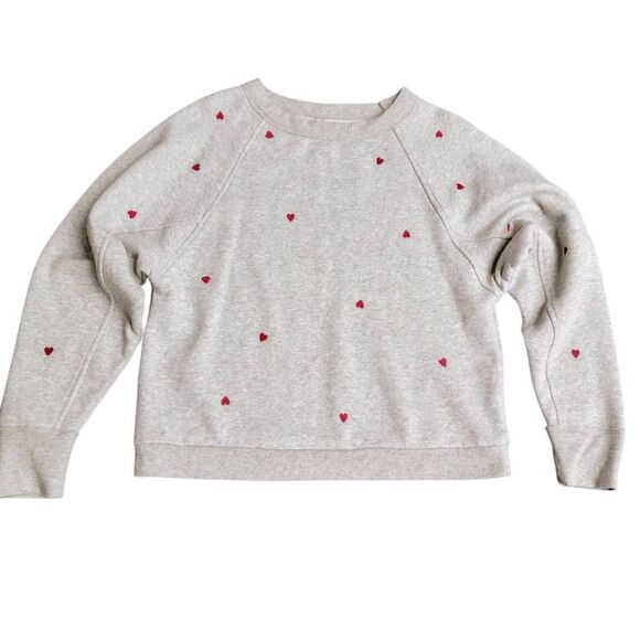 Soft Comfy Red Embroidered Heart Gray Sweatshirt Top PLUS 2 FREE! - Picture 2 of 13